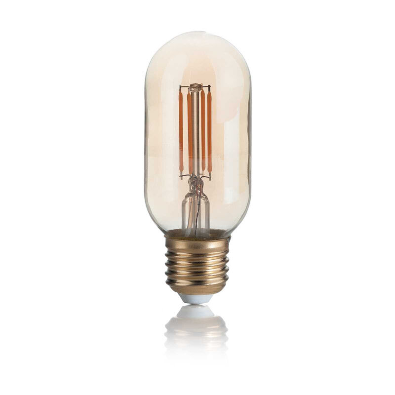 foto del prodotto ideal lux 10 lampadine led bombata e27 4 watt 2200 k 300 lm vintage ambra