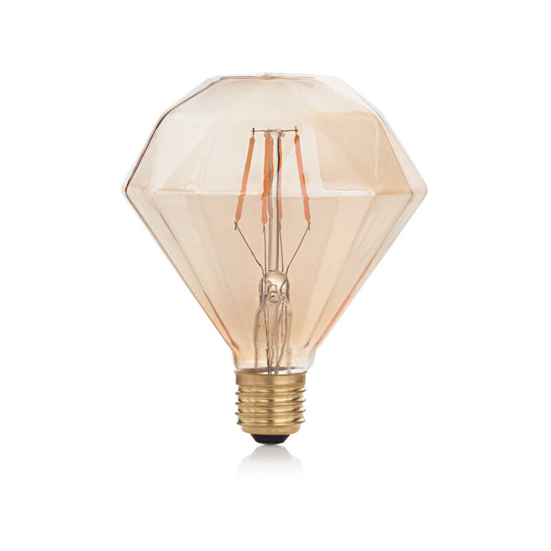 foto del prodotto ideal lux 10 lampadine led diamond e27 4 watt 2200 k 380 lm vintage ambra