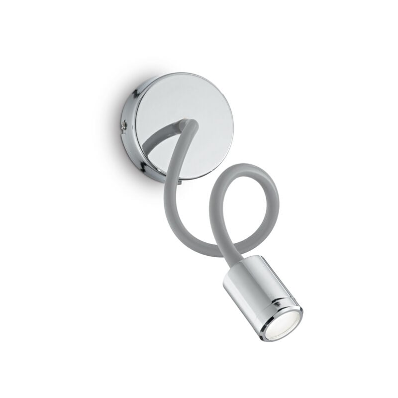 foto del prodotto ideal lux applique moderna focus 1 metallo cromo led 4w 3000k luce calda