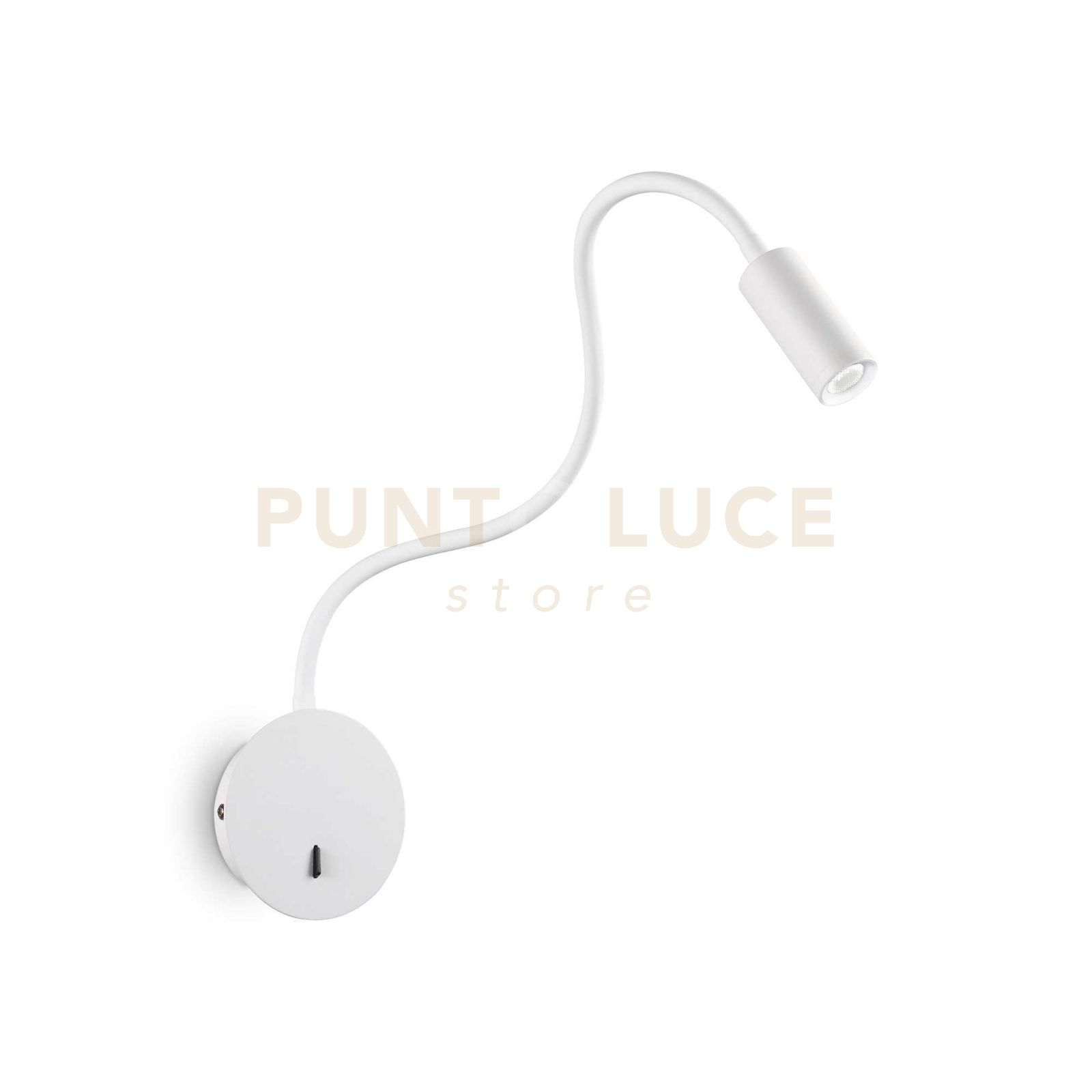 foto del prodotto ideal lux applique moderna focus 2 metallo bianco led 3,5w 3000k luce calda