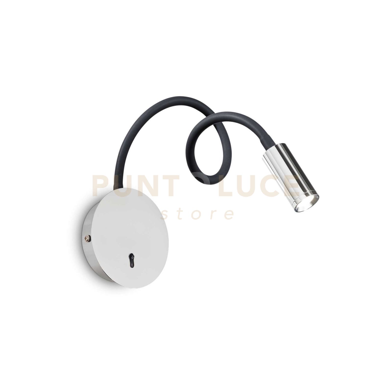 foto del prodotto ideal lux applique moderna focus 2 metallo cromo led 3,5w 3000k luce calda