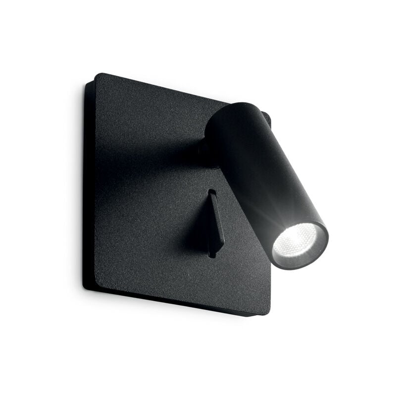 foto del prodotto ideal lux applique moderna lite metallo nero led 3w 3000k luce calda