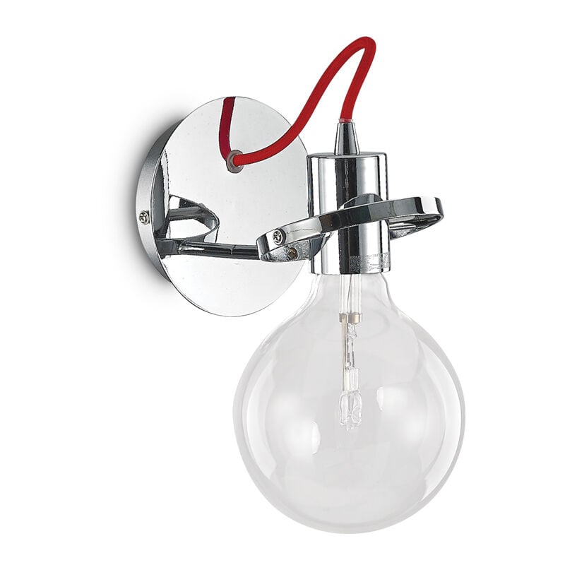 foto del prodotto ideal lux applique moderna radio metallo cromo 1 luce e27 8w 3000k luce calda