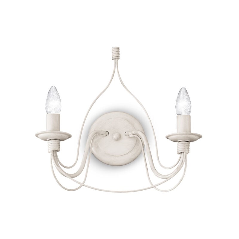 foto del prodotto ideal lux applique shabby chic provenzale corte metallo bianco 2 luci e14