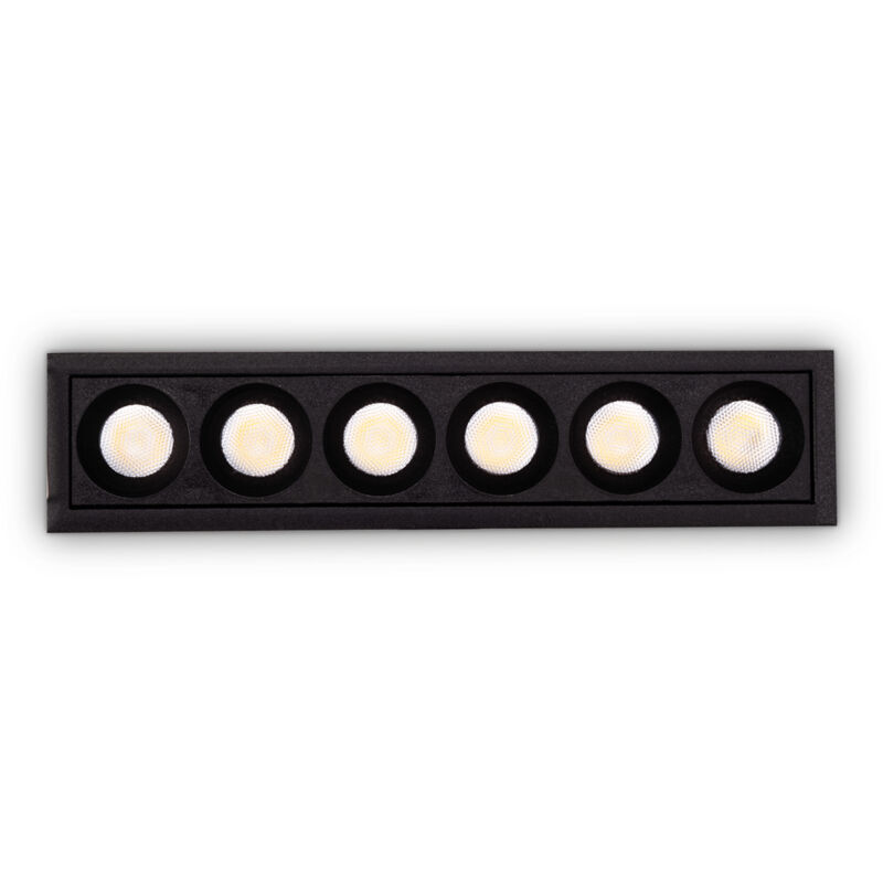foto del prodotto ideal lux faretto incasso contemporaneo lika alluminio nero led 10w 3000k ip20