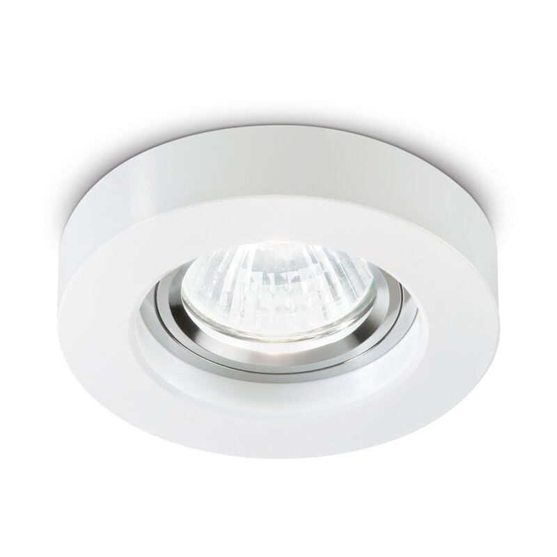 foto del prodotto ideal lux faretto incasso moderno blues alluminio bianco 1 luce gu10 5w 3000k luce calda