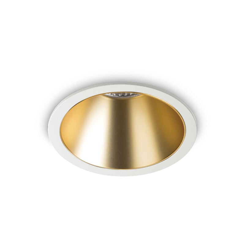 foto del prodotto ideal lux faretto incasso moderno game alluminio bianco e oro led 11w 3000k