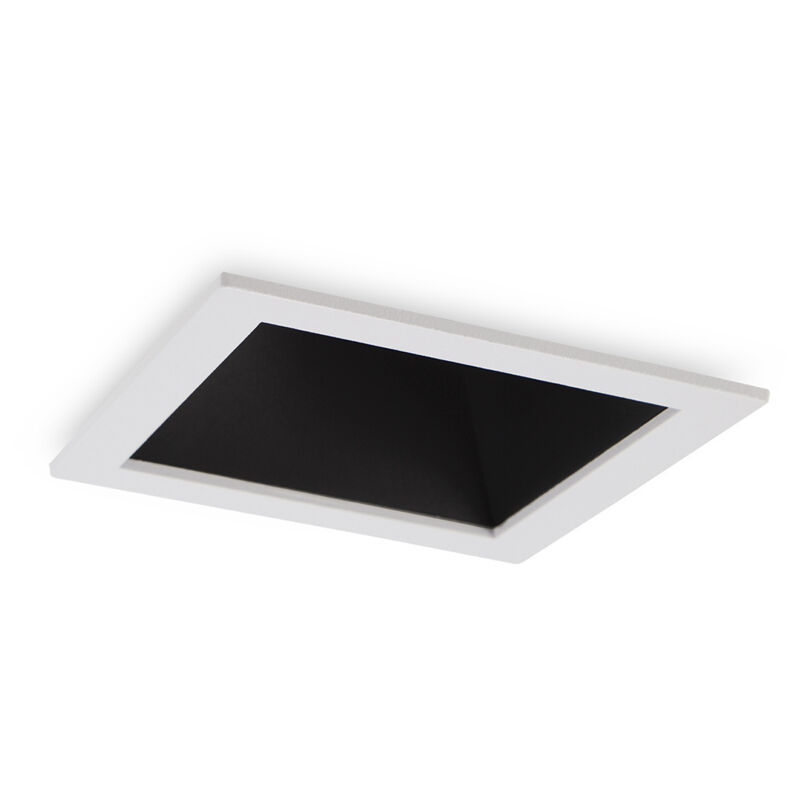 foto del prodotto ideal lux faretto incasso moderno game square alluminio bianco e nero led 11w 3000k