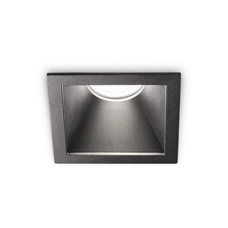 foto del prodotto ideal lux - faretto incasso moderno game square alluminio nero led 11w 2700k