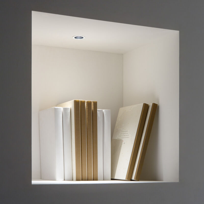 foto del prodotto ideal lux faretto incassonato one metallo bianco led 3w 3000k luce calda d3,6cm