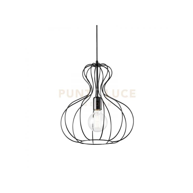 foto del prodotto ideal lux lampada a sospensione ampolla 1 sp1 nero
