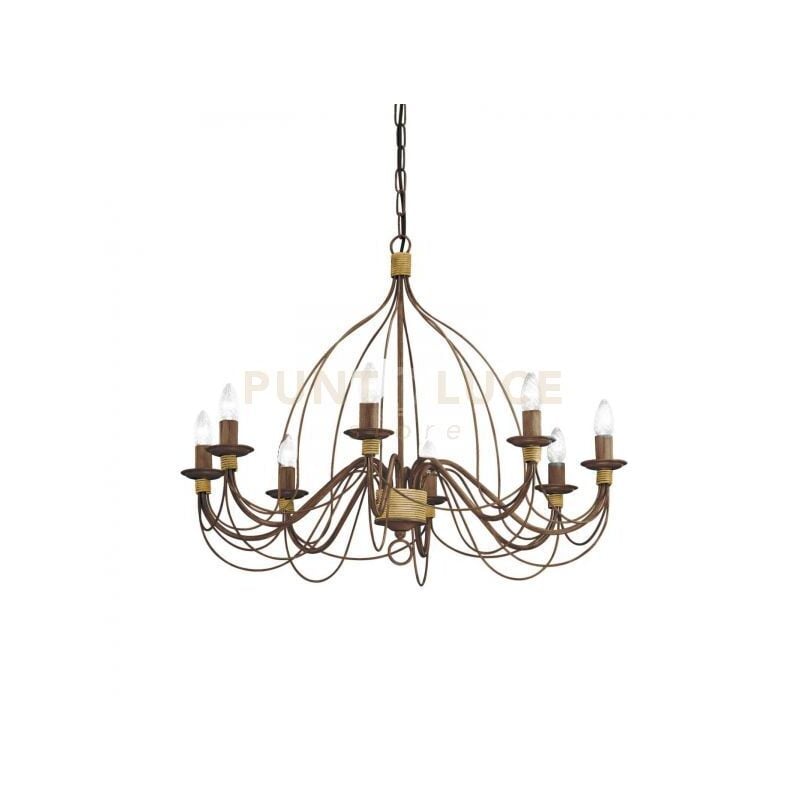 foto del prodotto ideal lux lampada a sospensione corte sp8 ruggine