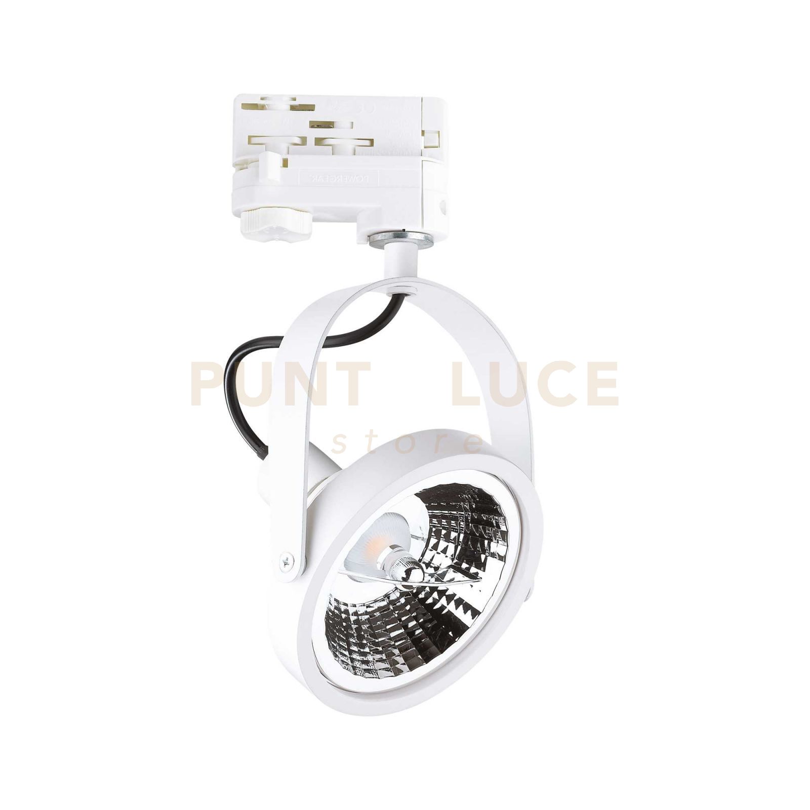 foto del prodotto ideal lux lampada binario moderna glim metallo bianco 1 luce 10w gu10 3000k luce calda