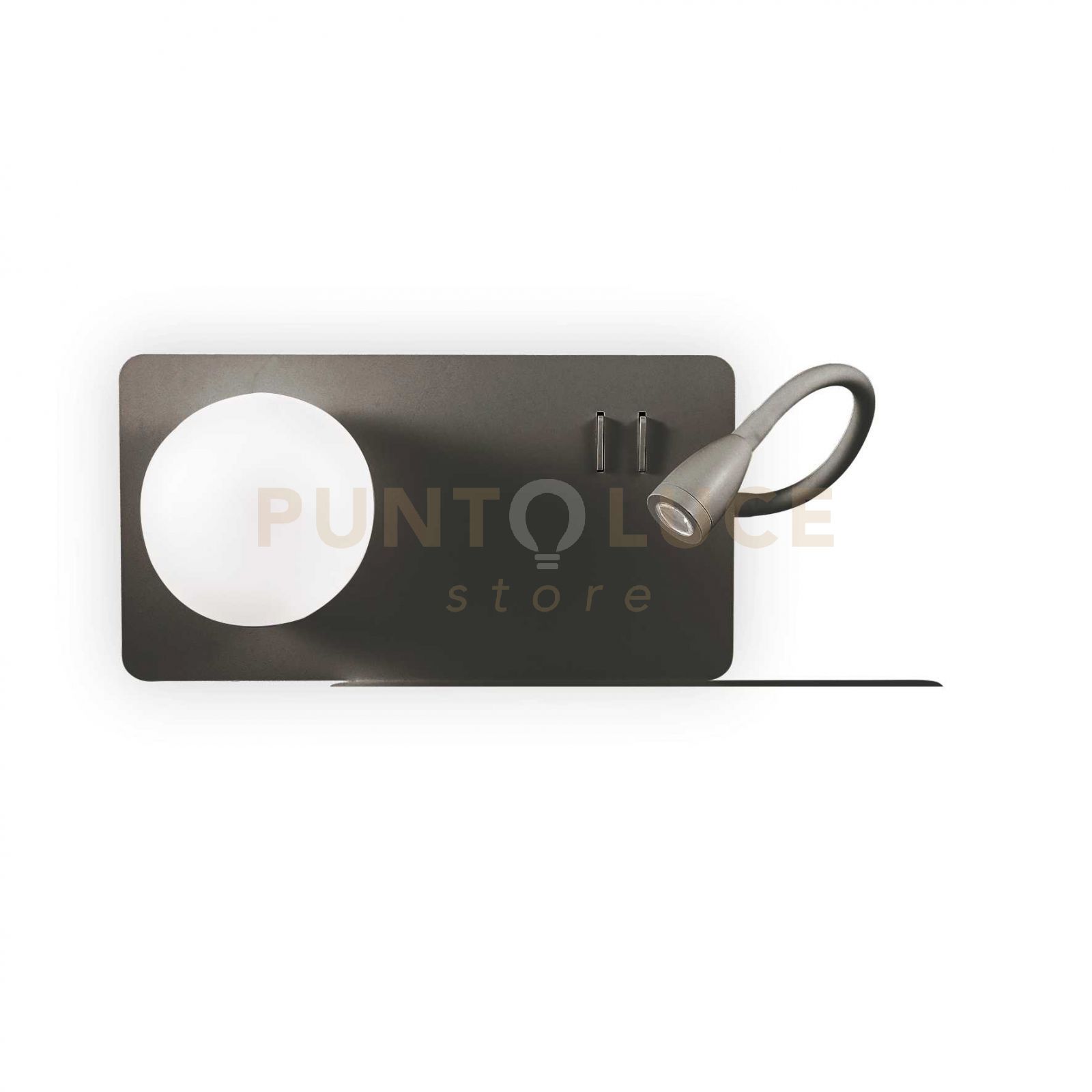 foto del prodotto ideal lux lampada da parete book 2 ap nero