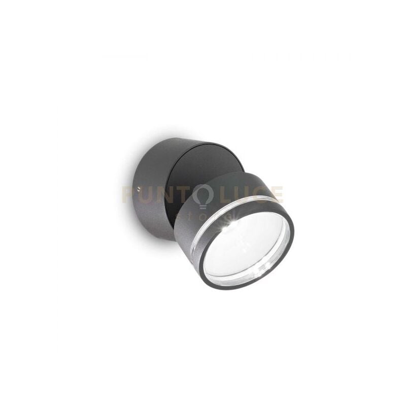 foto del prodotto ideal lux lampada da parete omega ap round antracite 3000k