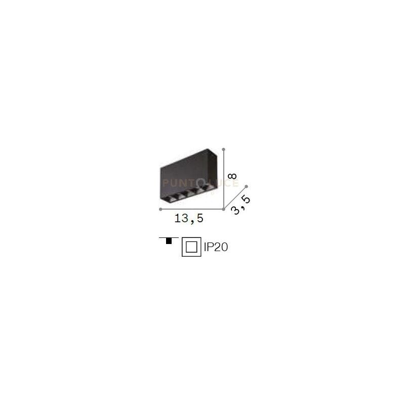 foto del prodotto ideal lux lampada da soffitto 5 luci lika 12,5w 4000k surface wh