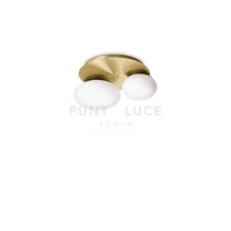 foto del prodotto ideal lux lampada da soffitto ninfea pl2 ottone