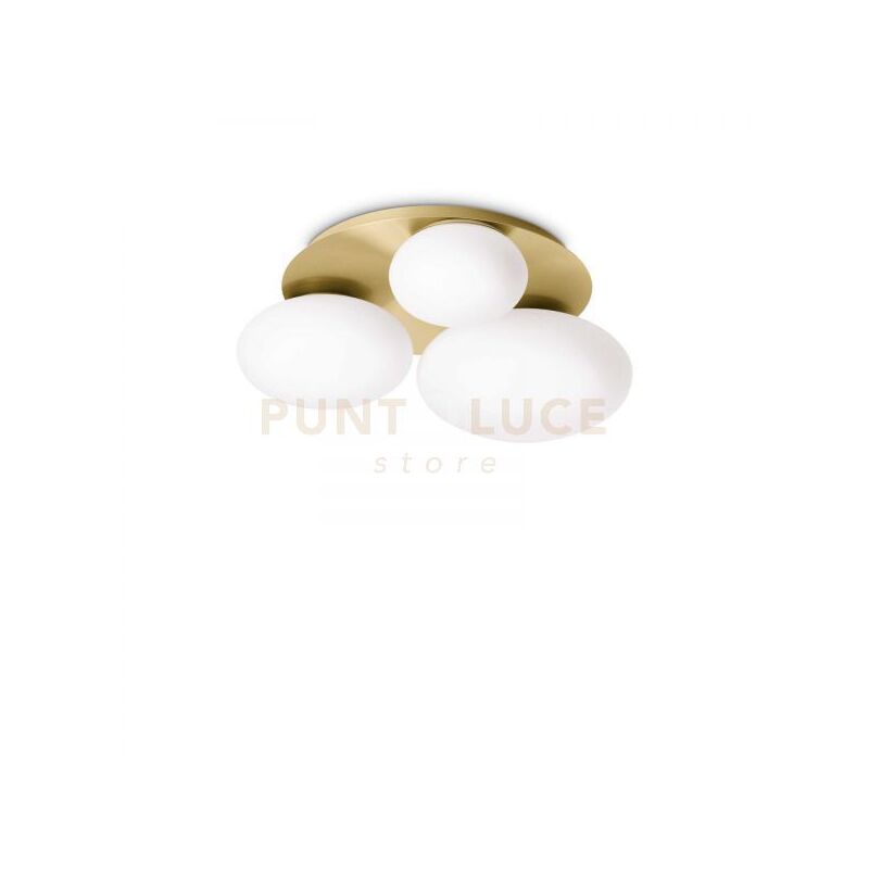 foto del prodotto ideal lux lampada da soffitto ninfea pl3 ottone