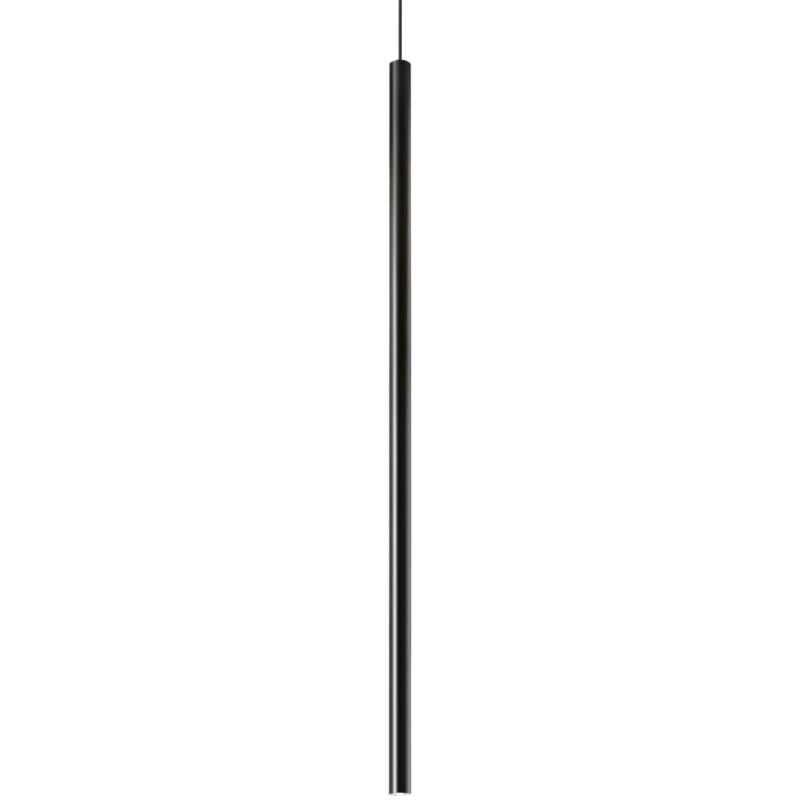 foto del prodotto ideal lux lampadario contemporaneo ultrathin metallo nero led 12w 3000k ip20