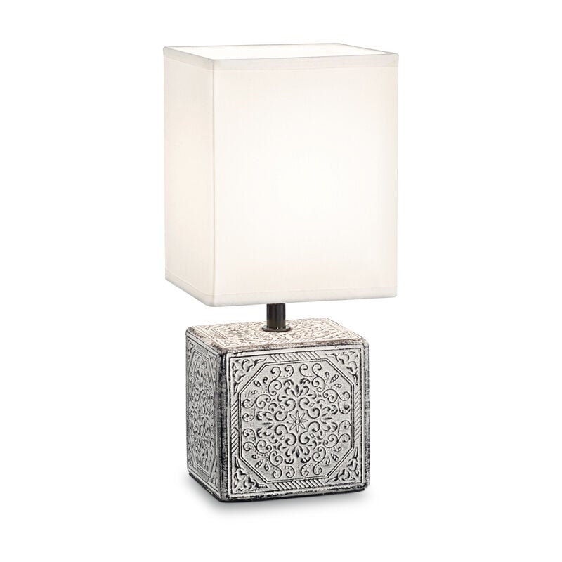 foto del prodotto ideal lux lampade da scrivania shabby chic provenzale kali 1 metallo bianco 1 luce e14