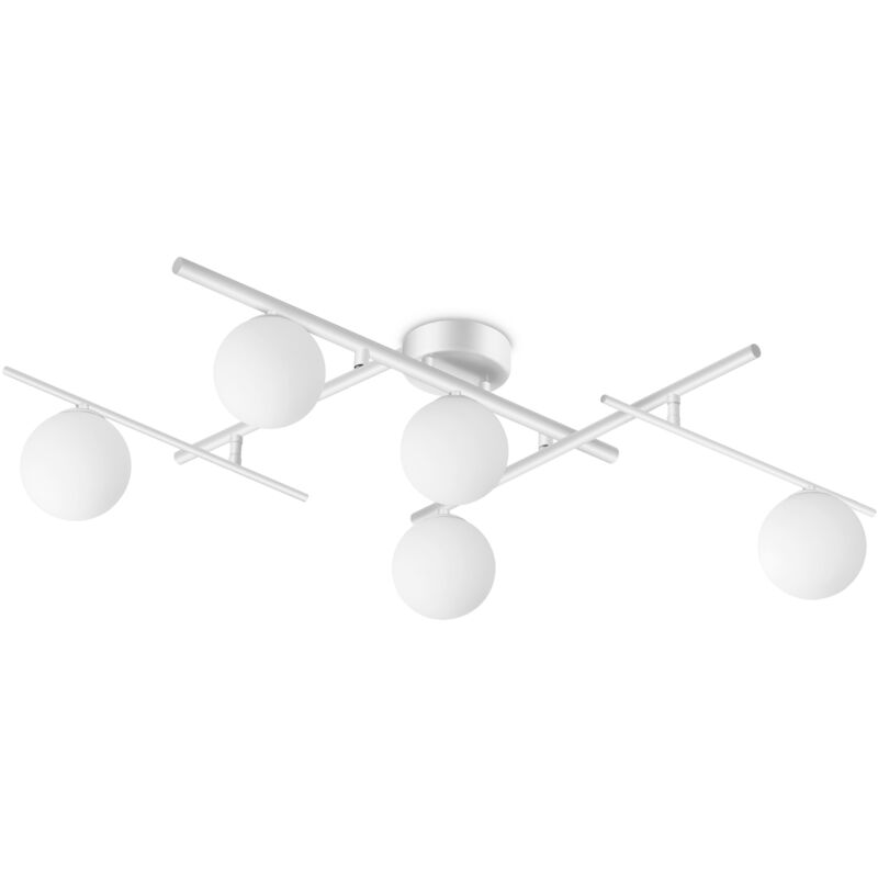 foto del prodotto ideal lux plafoniera contemporanea atlas metallo bianco 5 luci g9 4w 3000k ip20