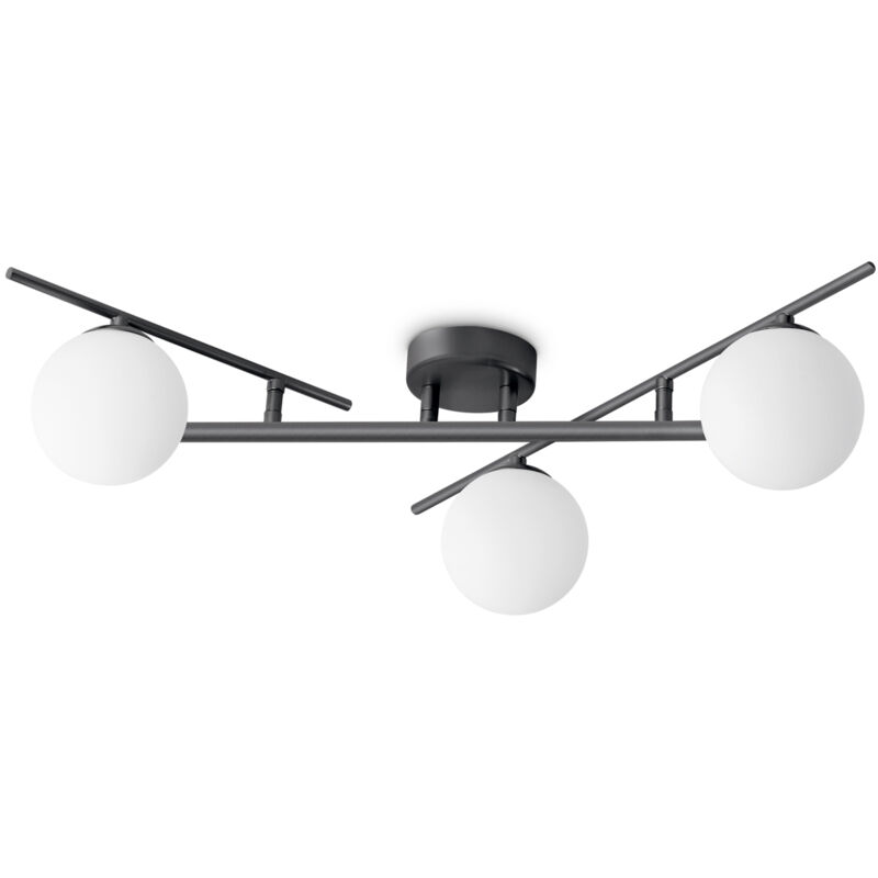 foto del prodotto ideal lux plafoniera contemporanea atlas metallo nero 3 luci g9 4w 3000k ip20