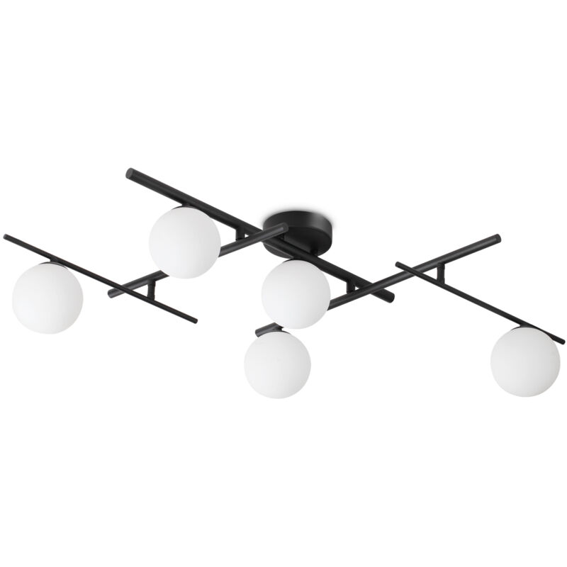 foto del prodotto ideal lux plafoniera contemporanea atlas metallo nero 5 luci g9 4w 3000k ip20