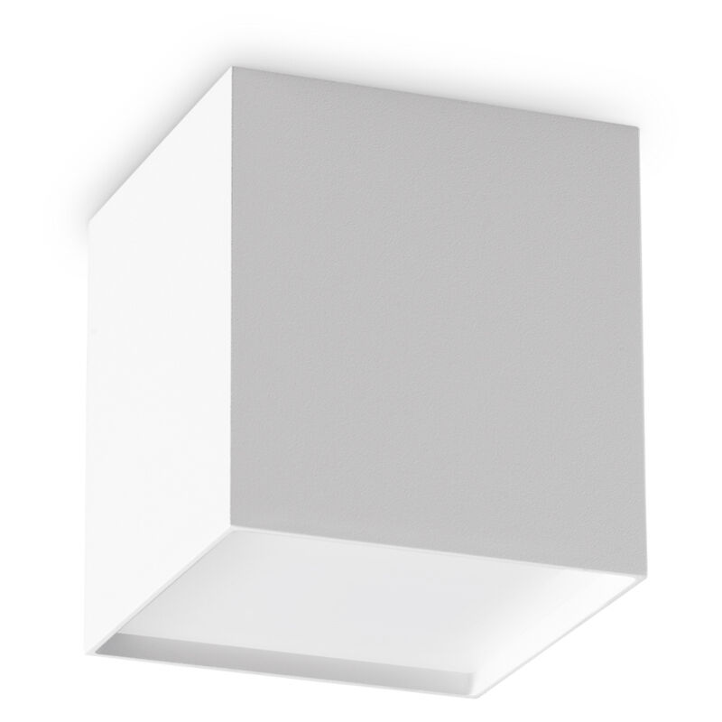 foto del prodotto ideal lux plafoniera contemporanea kubiko alluminio bianco led integrato 10w 3000k ip20