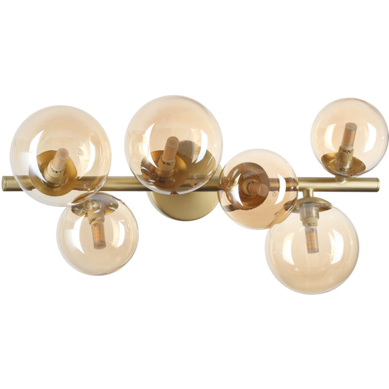foto del prodotto ideal lux plafoniera contemporanea perlage metallo ottone 6 luci g9 15w 3000k ip20