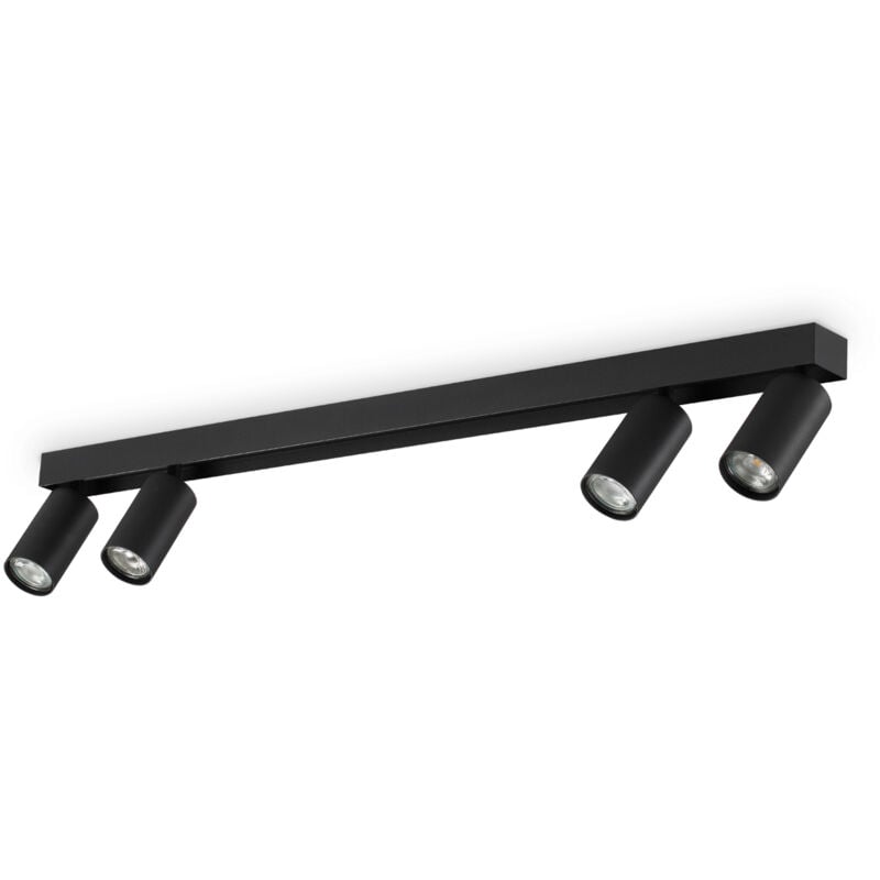 foto del prodotto ideal lux plafoniera contemporanea profilo metallo nero 4 luci gu10 28w 3000k ip20