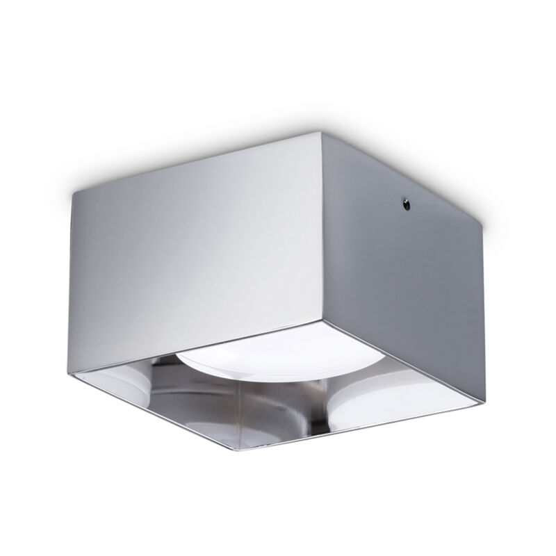 foto del prodotto ideal lux plafoniera contemporanea spike alluminio cromo 1 luce gx53 15w 3000k ip20