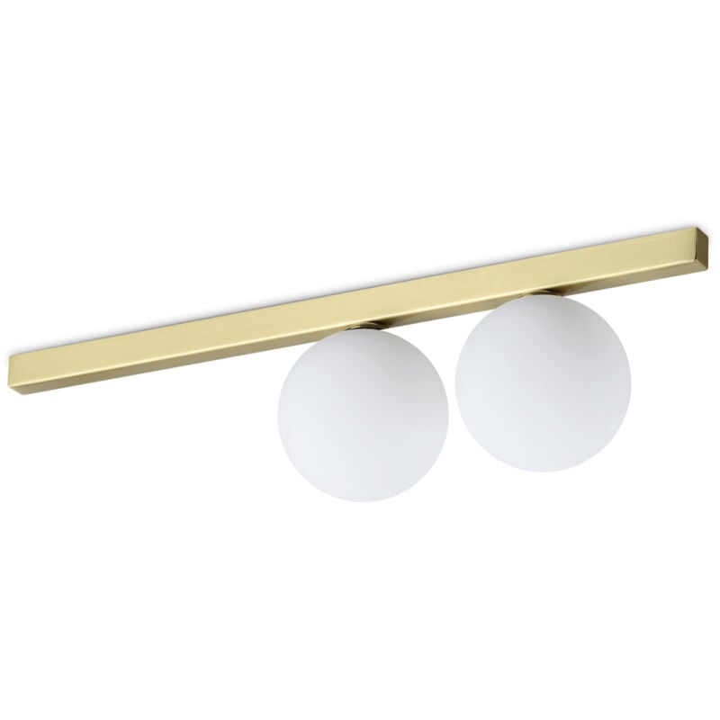 foto del prodotto ideal lux plafoniera contemporaneo binomio metallo ottone 2 luci g9 4w 3000k ip20