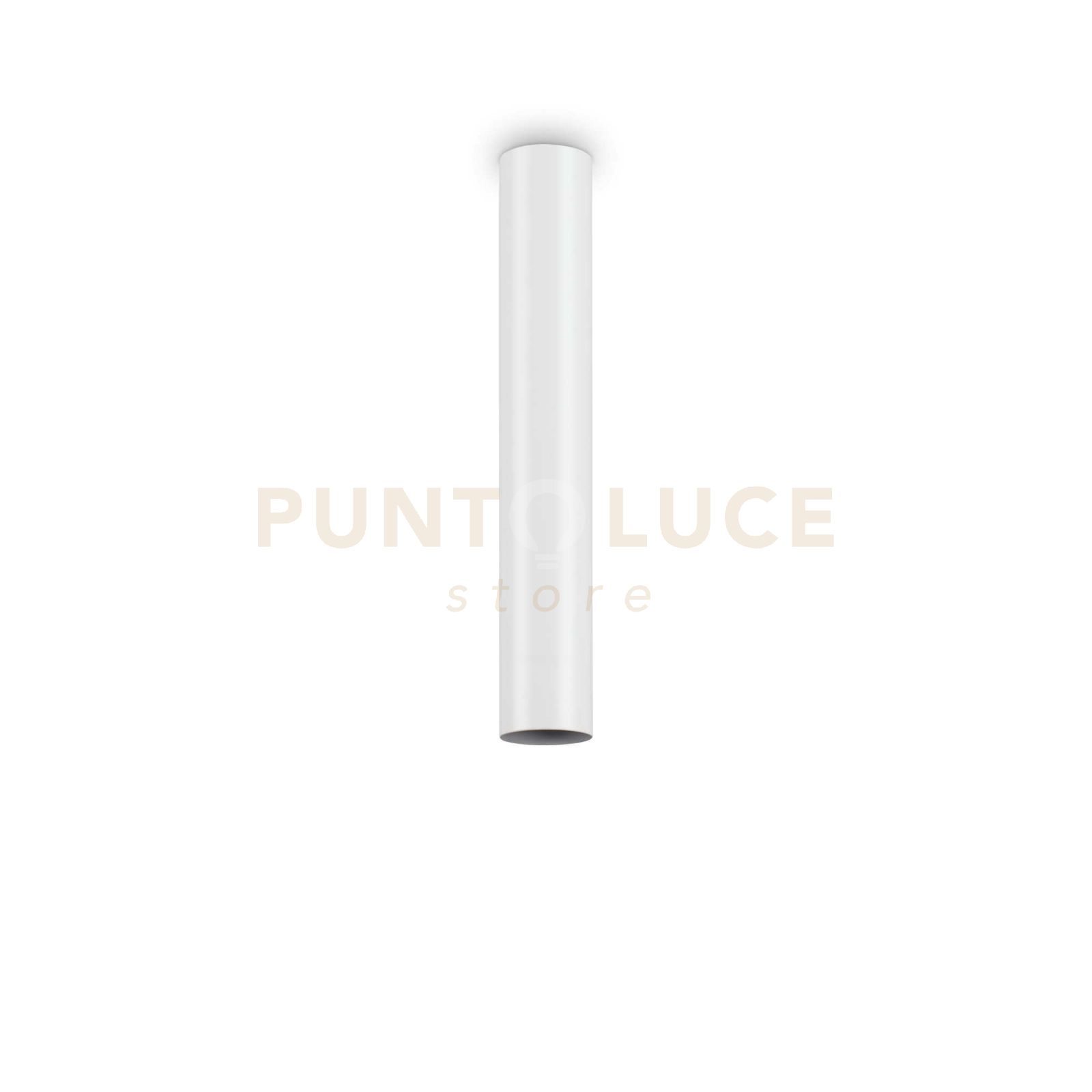 foto del prodotto ideal lux plafoniera moderna look metallo bianco 1 luce 7w 3000k luce calda h40cm