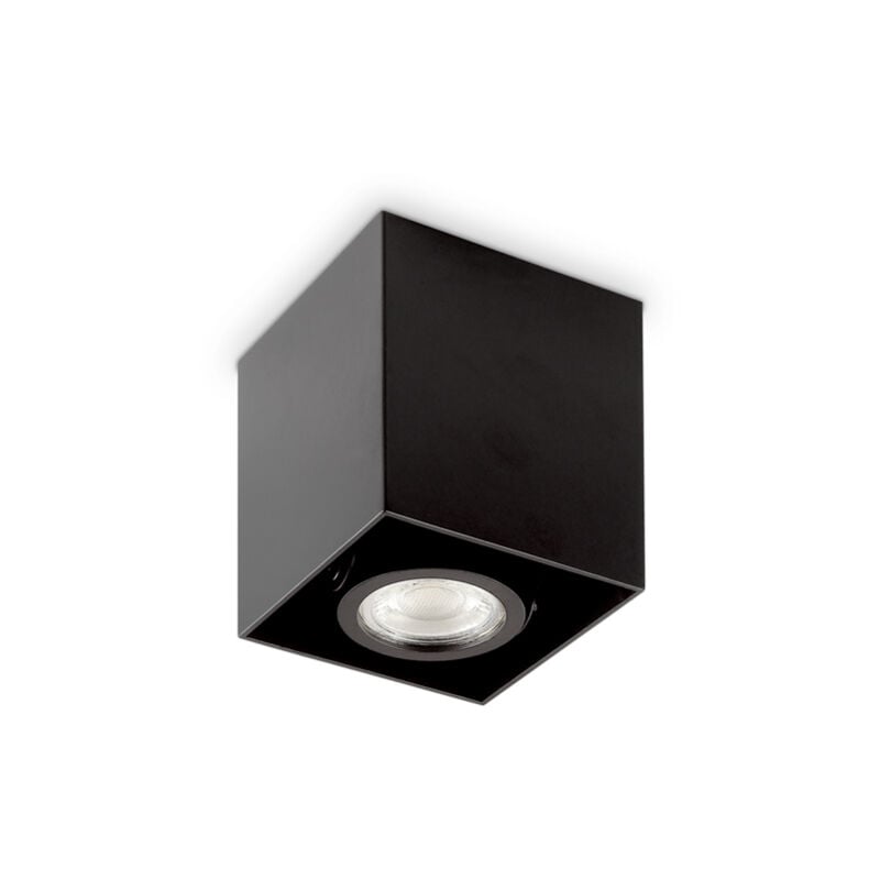 foto del prodotto ideal lux plafoniera moderna mood square alluminio nero 1 luce gu10 7w 3000k d9cm
