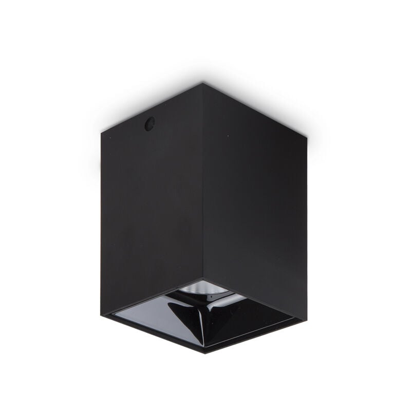 foto del prodotto ideal lux plafoniera moderna nitro alluminio nero led 15w 3000k luce calda