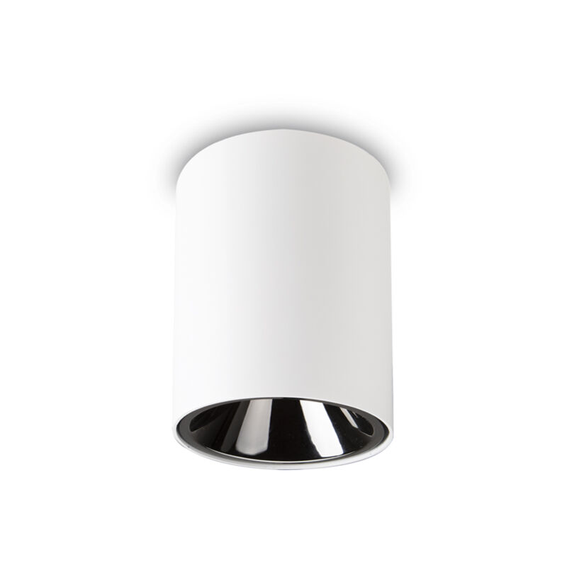 foto del prodotto ideal lux plafoniera moderna nitro round alluminio bianco led 10w 3000k luce calda