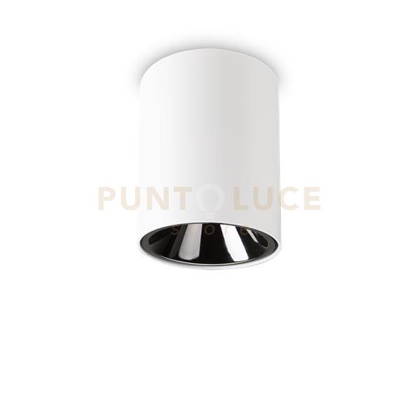 foto del prodotto ideal lux plafoniera moderna nitro round alluminio bianco led 15w 3000k luce calda