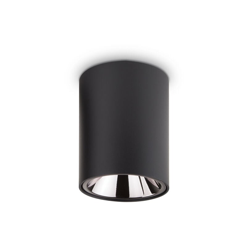 foto del prodotto ideal lux plafoniera moderna nitro round alluminio nero led 10w 3000k luce calda