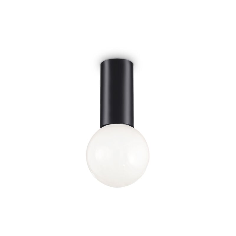 foto del prodotto ideal lux plafoniera moderna petit metallo nero 1 luce e27 8w 3000k luce calda