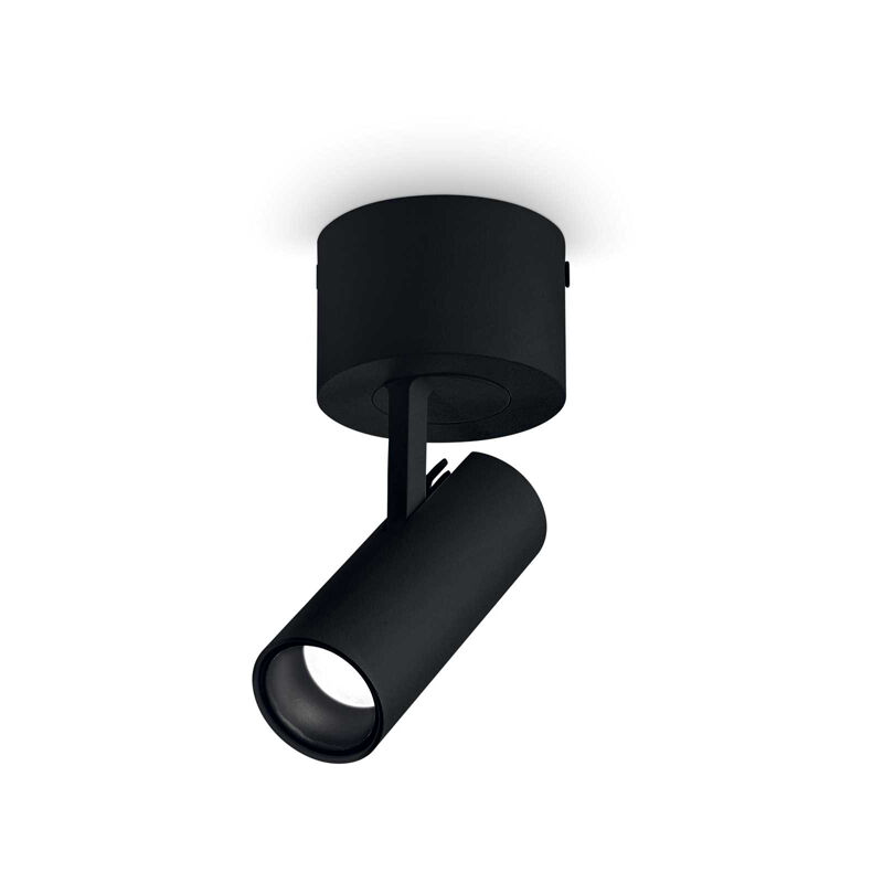 foto del prodotto ideal lux plafoniera moderna play alluminio nero led 7w 3000k luce calda