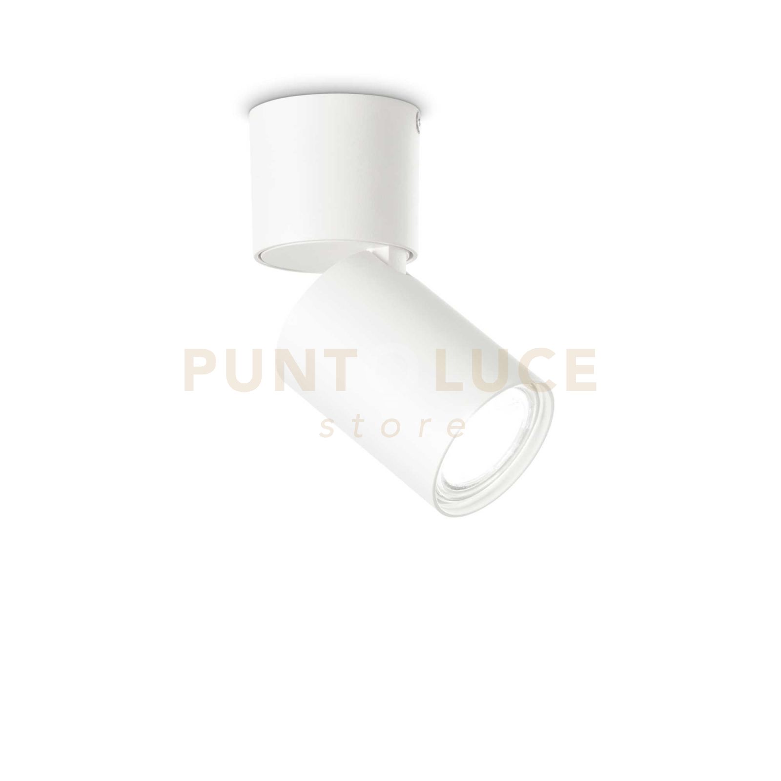 foto del prodotto ideal lux plafoniera moderna toby metallo bianco 1 luce gu10 7w 3000k luce calda