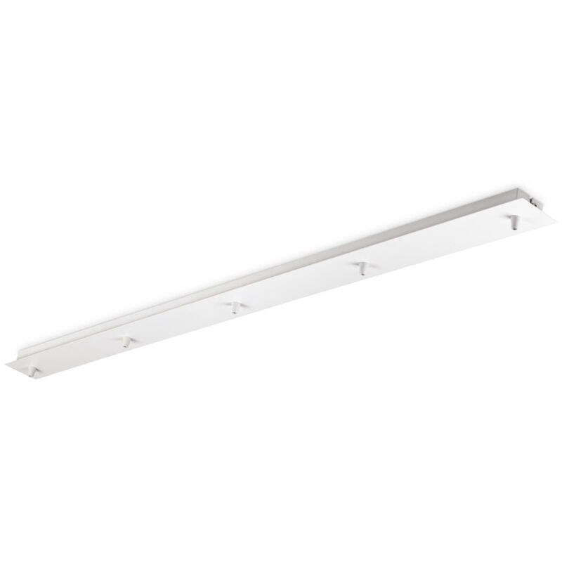 foto del prodotto ideal lux rosone lineare all in metallo bianco 5 luci