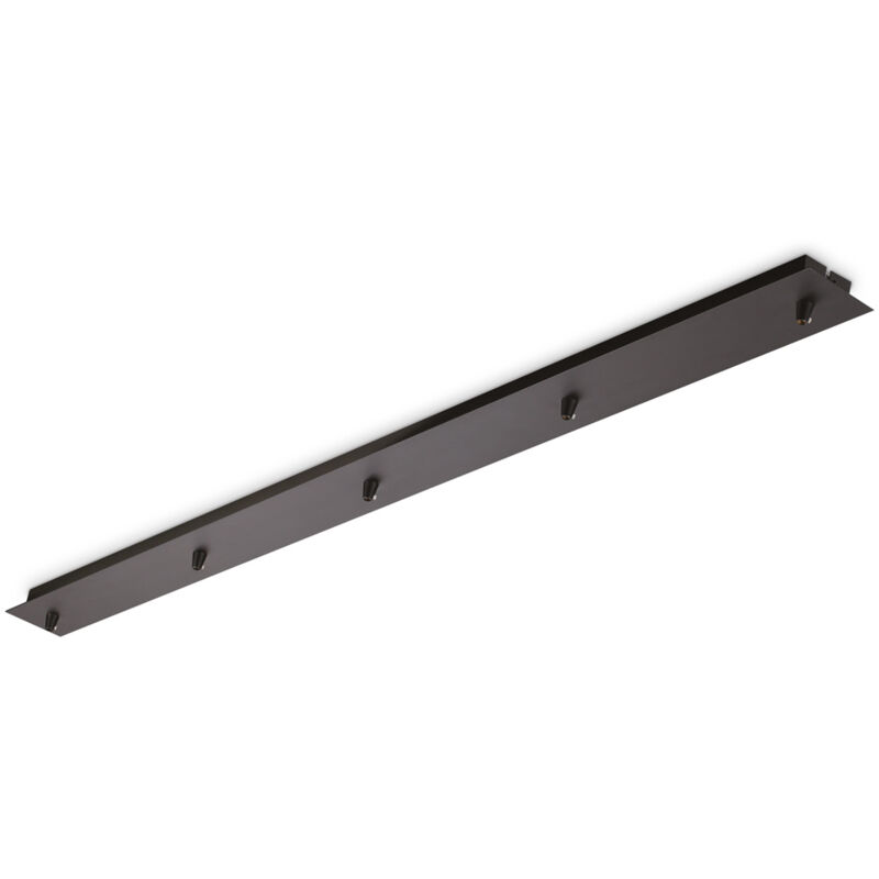 foto del prodotto ideal lux rosone lineare all in metallo nero 5 luci