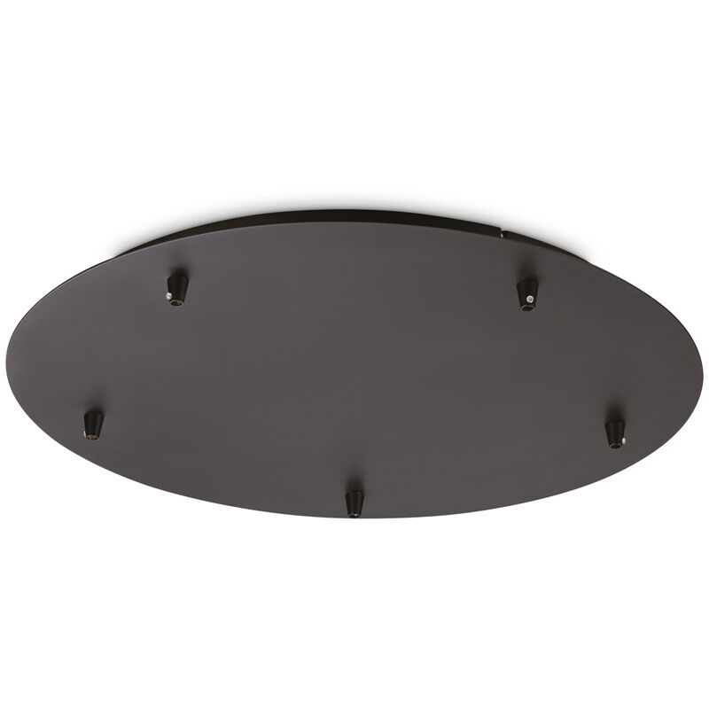 foto del prodotto ideal lux rosone standard all in metallo nero 5 luci