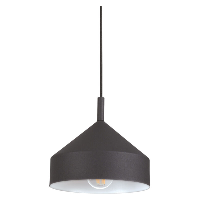 foto del prodotto ideal lux sospensione industrial minimal yurta metallo nero 1 luce e27 d21