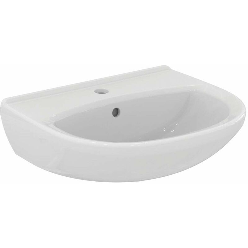 foto del prodotto ideal standard alpha lavabo 5x4 cm, con troppopieno e foro per miscelatore, bianco w331201