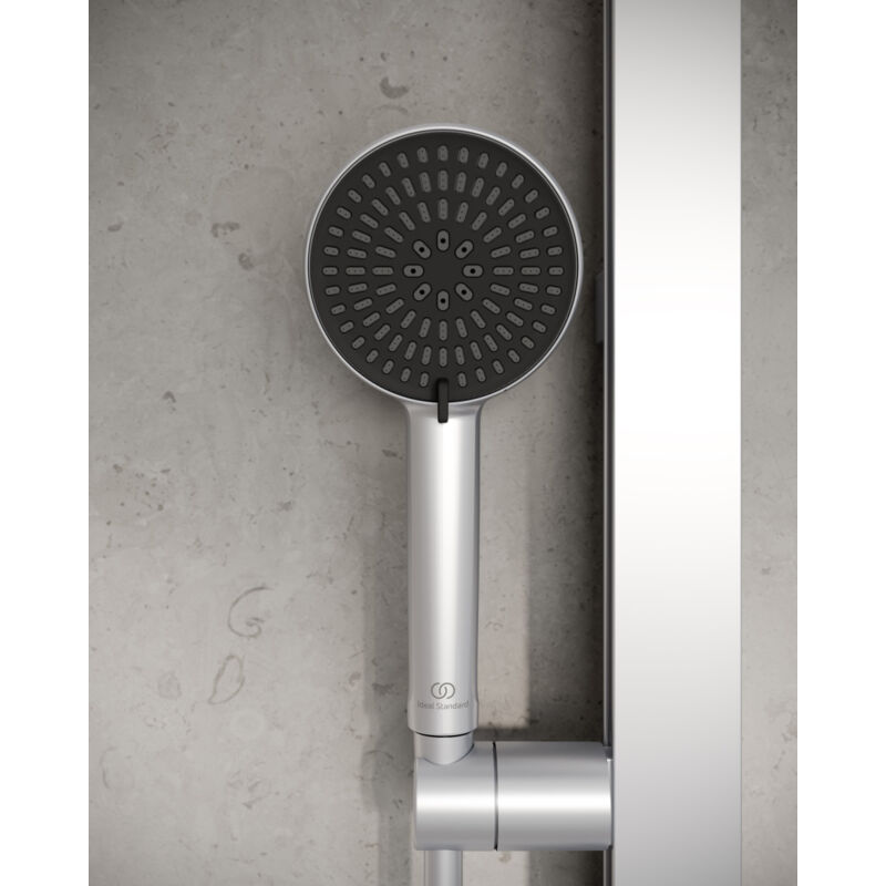 foto del prodotto ideal standard alu , doccetta a mano in alluminio per doccia a due funzioni, diametro 10cm, bd580si, matt silver