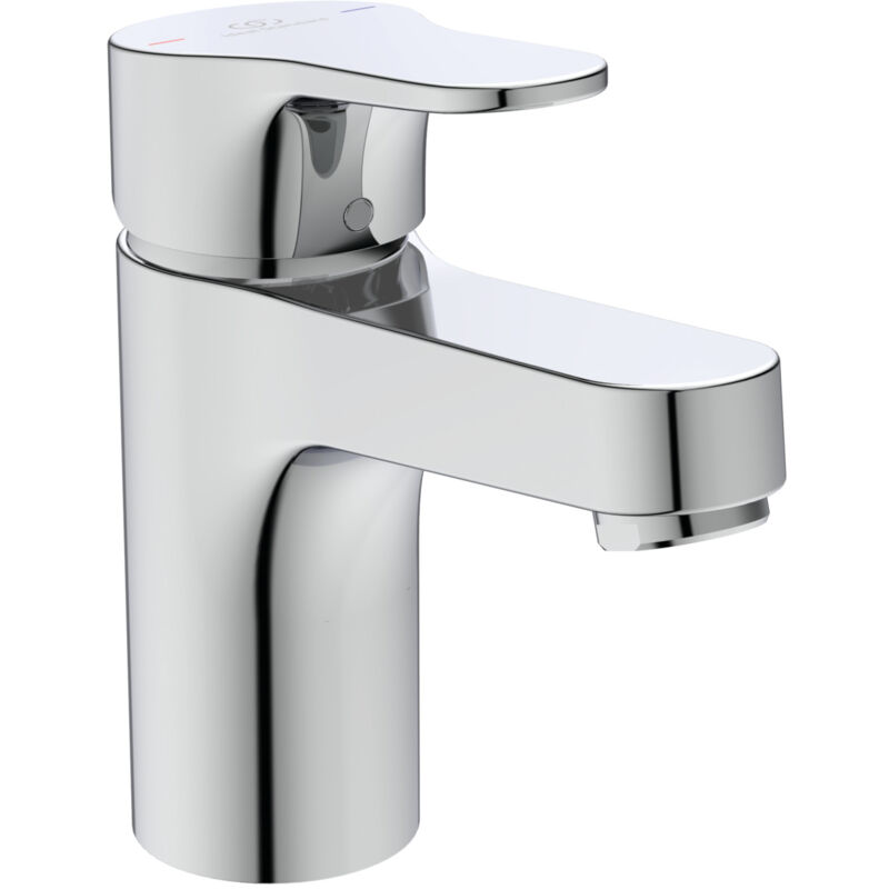 foto del prodotto ideal standard cerabase, miscelatore lavabo senza asta di comando e piletta di scarico, rubinetto con cartuccia firmaflow da 38mm e sistema di