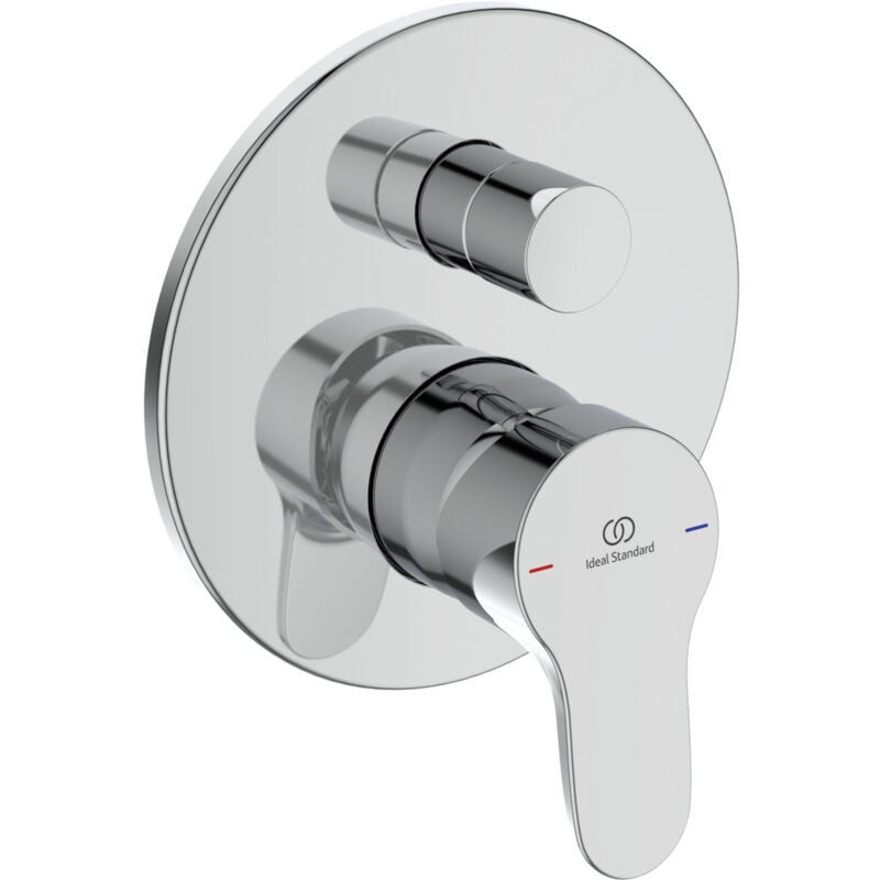foto del prodotto ideal standard cerabase, miscelatore monocomando per vasca o doccia ad incasso, due vie, kit completo di corpo incasso, a7393aa, cromato