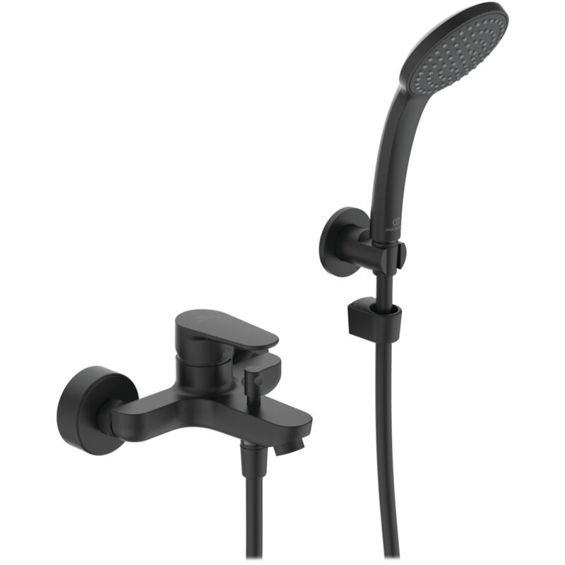 foto del prodotto ideal standard cerafine o, miscelatore esterno vasca doccia con accessori, bc706xg, nero seta